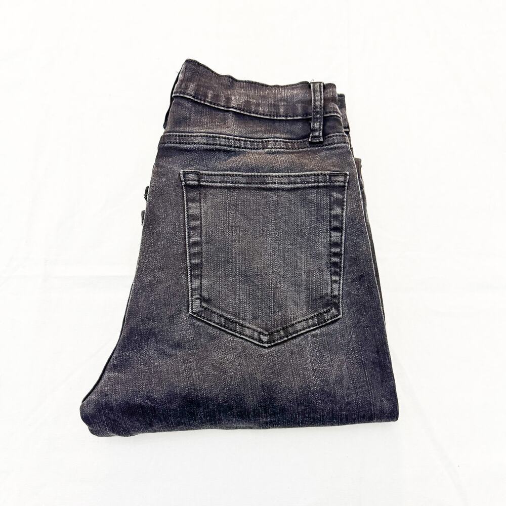 Frame Le High Straight Long Blackfinn Wash Denim Jeans Zip Fly Size 28